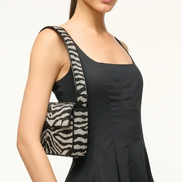Staud Tommy Beaded Zebra Shoulder Bag - Picture 5 of 16